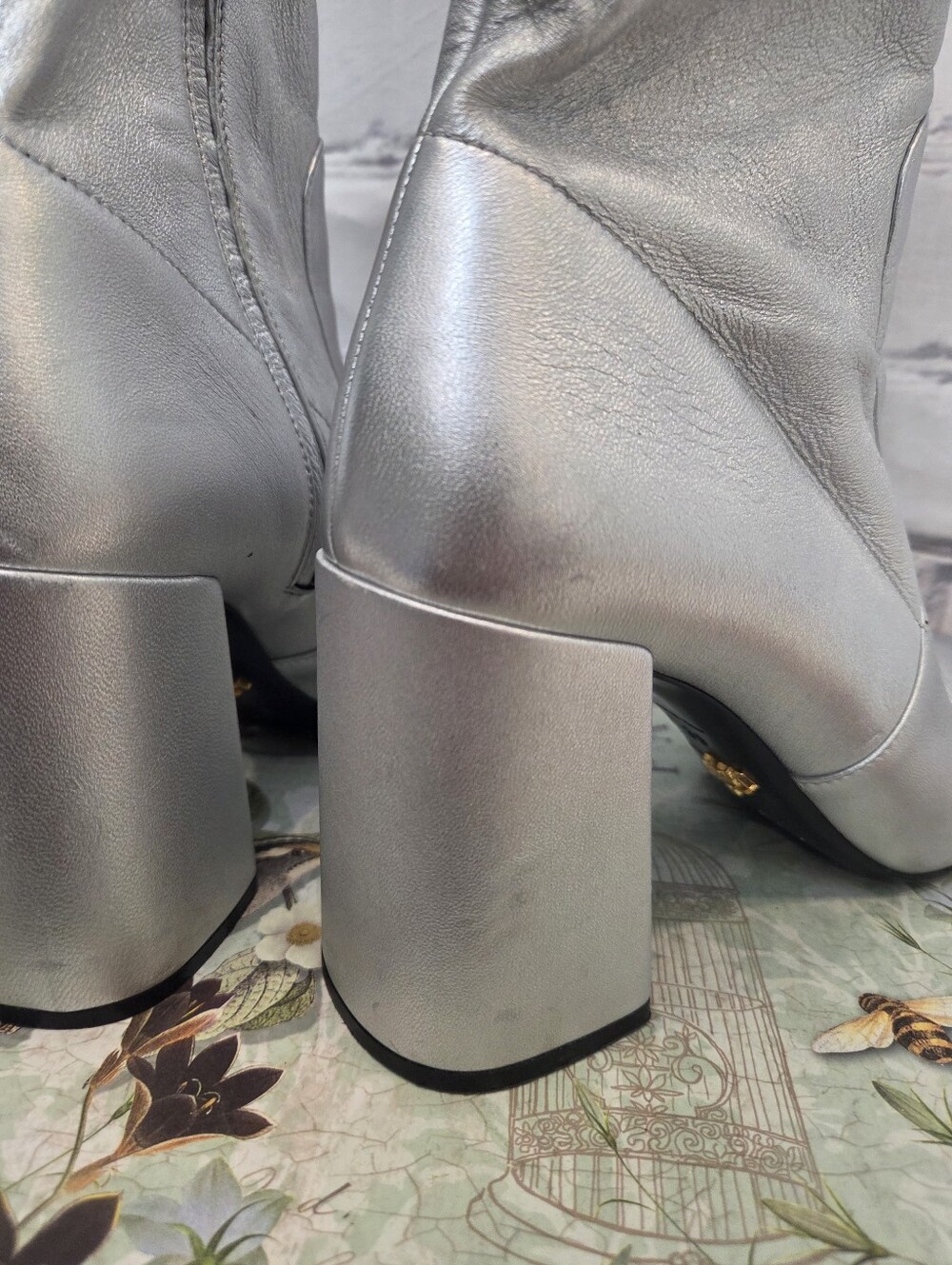 Prada Silver Sock Boots - Picture 8 of 11